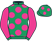 Lime green, hot pink spots and sleeves, lime green cuffs and cap, hot pink spots.}