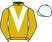 Gold, white chevron, white cap}