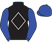 Black,white diamond shape, blue sleeves and cap}