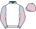 White, pink and light blue striped sleeves, pink cap, light blue stars}