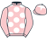 Pink, white spots, pink sleeves, white star on cap}