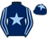 Dark blue, light blue star, striped sleeves and star on cap}