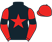 Black, red star, red sleeves, black armlets, red cap}