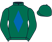 Dark green, royal blue diamond}