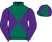 Dark green and purple diabolo, purple sleeves, quartered cap}