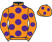 Orange, purple spots}
