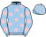 Light blue, pink stars, diamonds on sleeves}