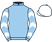 Light blue, white chevrons on sleeves, white cap}