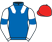 Royal blue, white epaulets, white sleeves, royal blue armlets, red cap}