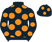 Black, orange spots}