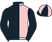 Black and pink (halved), black sleeves, quartered cap}