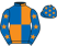 Royal blue and orange (quartered), royal blue sleeves, orange stars and cap}