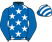 Royal blue, white stars, royal blue sleeves, striped cap}