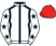 White, black seams, white sleeves, black stars, red cap}
