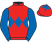 Red, royal blue triple diamond, sleeves and star on cap}