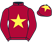 Maroon, yellow star and star on cap}