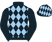 Black & light blue diamonds, black sleeves, light blue diamonds on cap}