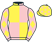 Yellow and pink (quartered), pink sleeves, yellow diamonds, yellow cap, pink stars}