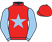 Red, light blue star and sleeves}