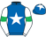 Royal blue, white star, white sleeves, emerald green armlets, royal blue cap, white star}