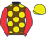 Brown, yellow spots, red sleeves, yellow cap}