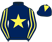 Dark blue, yellow star, striped sleeves and diamond on cap}