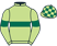 Light green, dark green hoop and armlets, check cap}