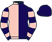 Pink and navy halved vertically, navy sleeves, pink hoops, navy cap}