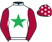 White, emerald green star, maroon sleeves, maroon cap, white stars}