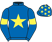 Royal blue, yellow star, armlets and stars on cap}