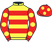 Yellow, red hoops, red sleeves, yellow spots and cap}