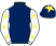 Dark blue, white sleeves, yellow stars, dark blue cap, yellow star}