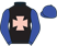 Black, pink maltese cross, blue sleeves and cap}