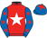 Red, white star, royal blue sleeves, red stars, royal blue cap, red star}