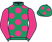 Lime green, hot pink spots and sleeves, lime green cuffs and cap, hot pink spots.}