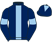 Dark blue, light blue stripe, armlets and diamond on cap}