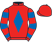Red, royal blue diamond, hooped sleeves}