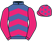 Royal blue, shocking pink chevrons and sleeves, shocking pink cap, royal blue stars}