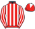 Red and white stripes, white diamond on cap}