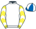 White, yellow and white chevrons on sleeves, royal blue and white quartered cap}