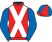 Red, white cross belts, royal blue sleeves, red and royal blue quartered cap}