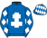 Royal blue, white cross of lorraine, white diamonds on sleeves, royal blue cap, white diamonds