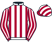 White and maroon stripes, maroon and white striped sleeves and cap}