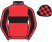 Red, black hoop and sleeves, red seams and cuffs, checked cap}