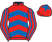 Red, royal blue chevrons, striped sleeves and star on cap}