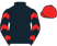 Black, red chevrons on sleeves, red cap}