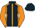 Black, orange seams and sleeves, black cap}