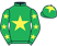 Emerald green, yellow star, yellow stars on sleeves, yellow star on cap}
