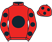 Red, black disc, black spots on sleeves, red cap, black spots}