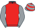 Red, grey sleeves, grey and red hooped cap}
